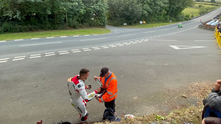 Spanish rider Victor Ortega Pérez was treated to tea and biscuits from none other than Lieutenant Governor Sir John Lorimer (Photo - Frank Schuengel)