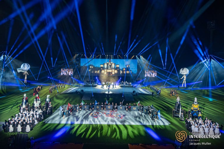 Skeealyn Vannin performs at the Stadium for Horizons Celtique at the Festival Interceltique de Lorient