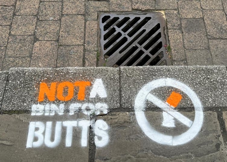 Artwork on the pavement at North Quay as part of the campaign