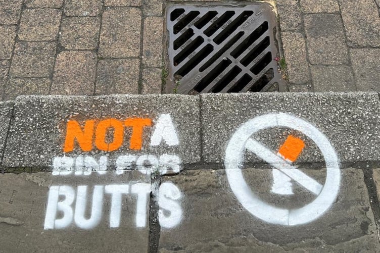 Artwork on the pavement at North Quay as part of the campaign