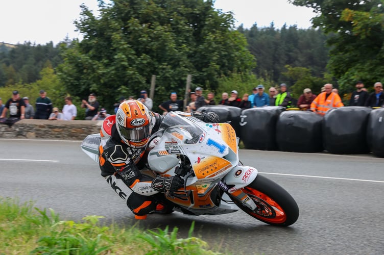 Jamie Williams, Honda CBR600RR by NCE Racing. Gooseneck, Manx Grand Prix Supersport Race. Photo by Callum Staley (CJS Photography)