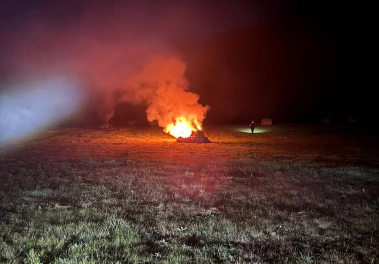 The blaze in the field in Castletown