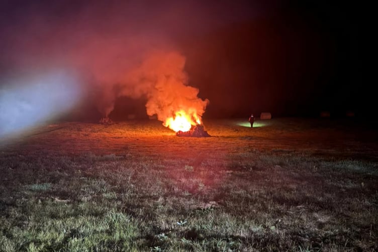 The blaze in the field in Castletown