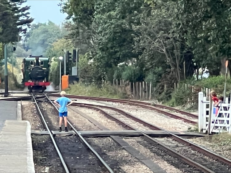Children playing chicken with train at Athol Park crossing