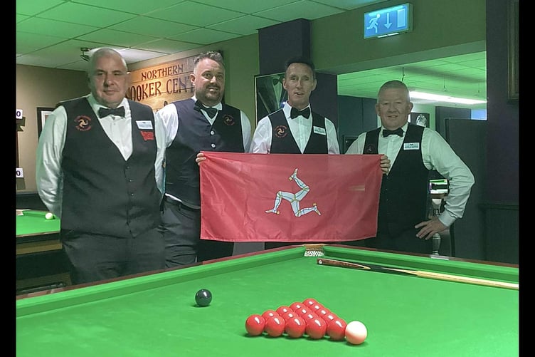 The Isle of Man masters' snooker team