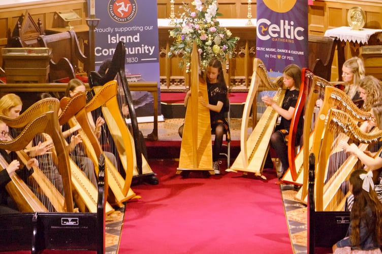 Harp ensemble Claasagh performing Rachel Hair's 'The Deer's Cry' at St John’s Royal Chapel