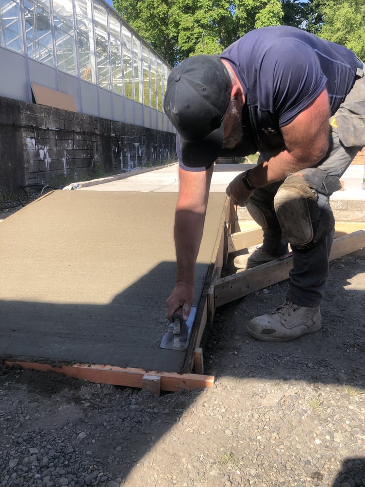 A prisoner working on the project at Douglas Rugby Club