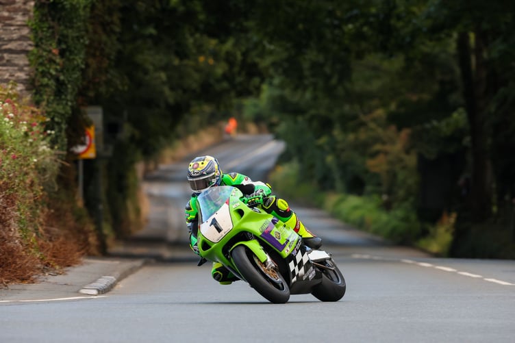 Nathan Harrison, Kawasaki ZXR750 by Greenall Racing. Formula One Classic TT Qualifying. Ballacraine. Photo by Callum Staley (CJS Photography).