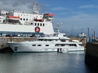 Billionaire's superyacht sails into Douglas
