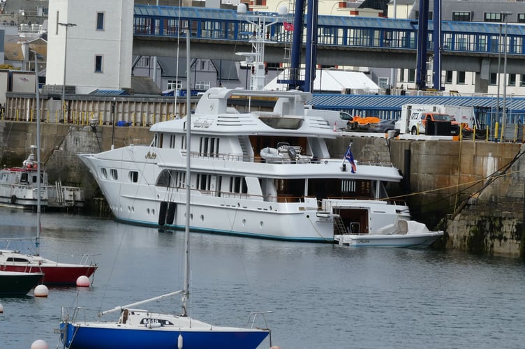 The superyacht My Lady berthed at the King Edward VIII pier