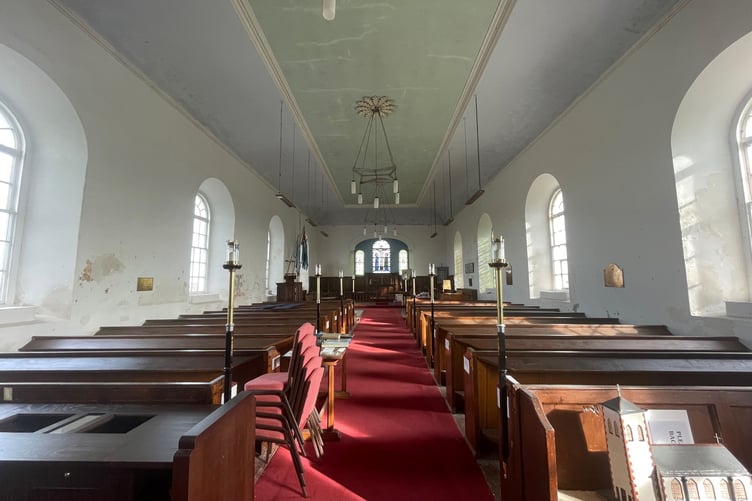 Inside St Patrick's Church in Jurby
