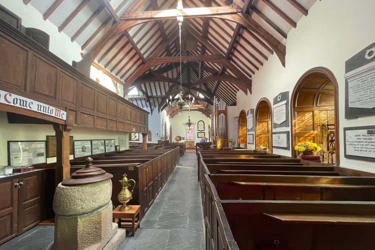 Inside St Lupus Church in Malew