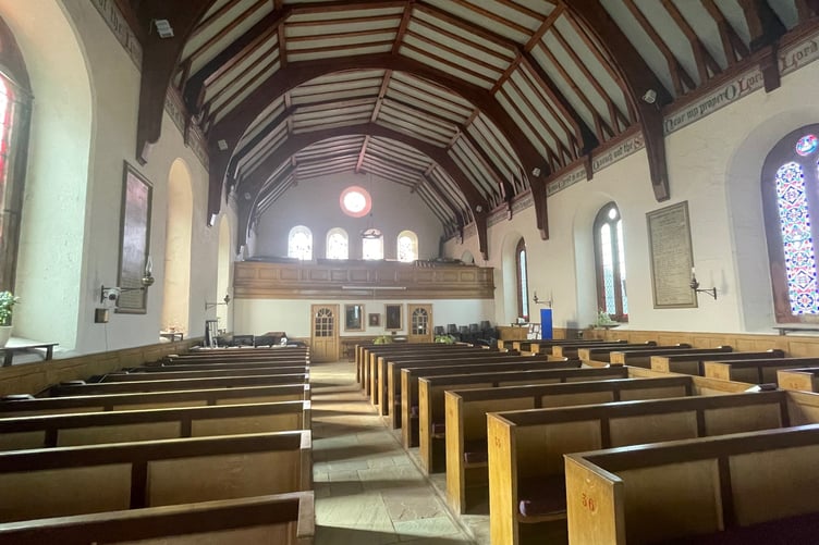 Inside St Andrew's Church in Andreas