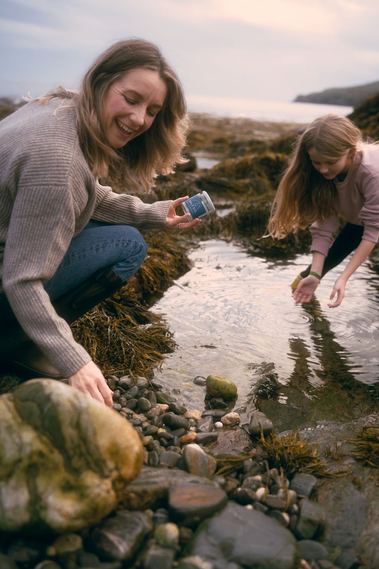 Helen Crosbie collecting salt at a local beach