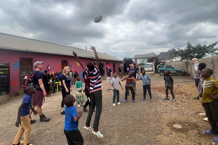 The Capital International team with the children at Arusha.