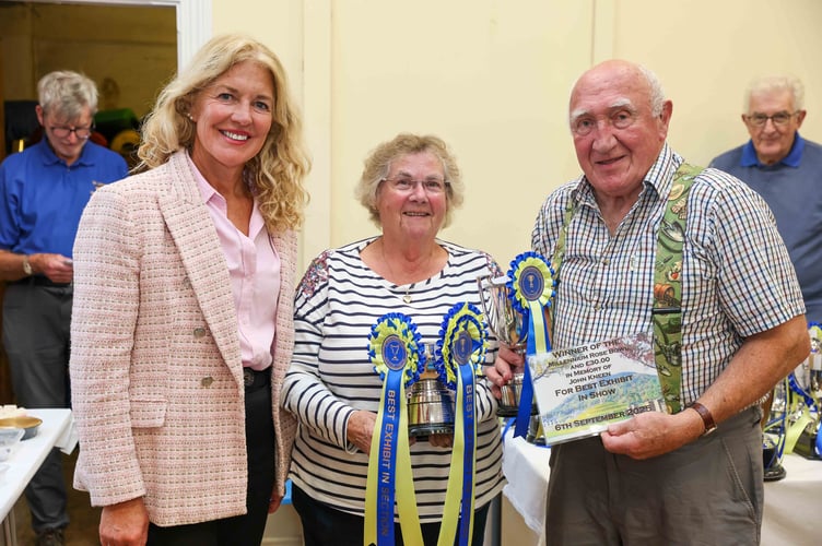 The Corrin family with their prizewinning collection of vegetables, which was awarded Best Exhibit in Show