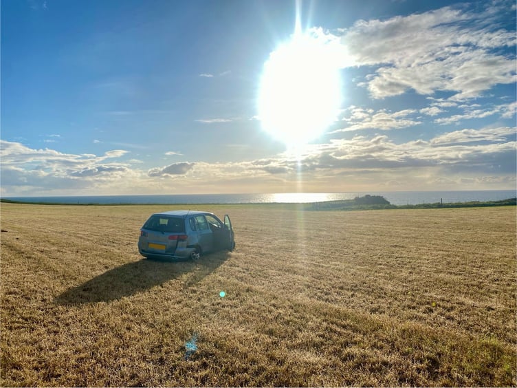 The vehicle rolled three or four times before ending up in a field