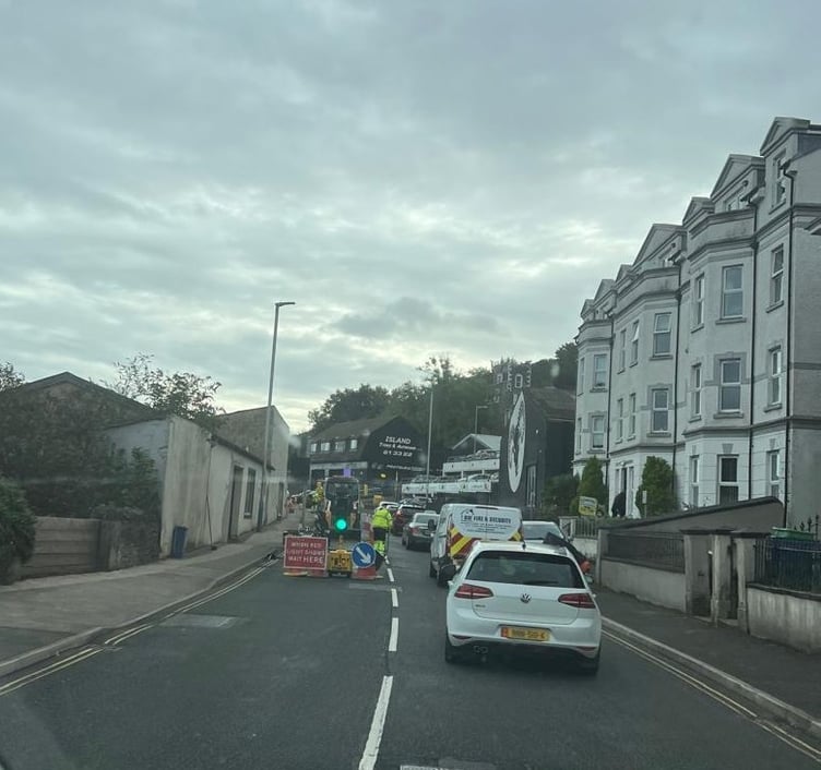 The three-way traffic light system currently in place at Douglas South Quay
