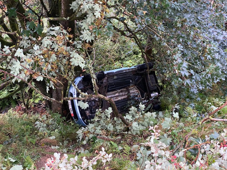 Police are aware of the overturned car that's come off the west coast road at Devil's Elbow