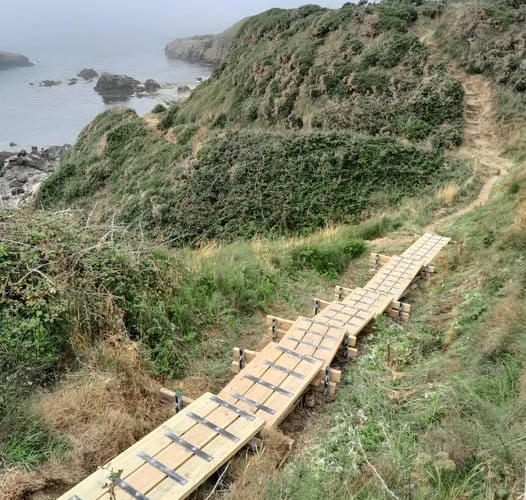 A rotten boardwalk on the Raad ny Foillan has been replaced