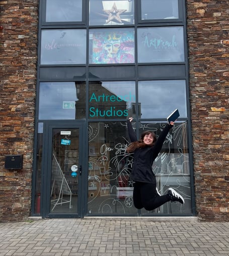 Isle of Man Drawing Club organiser Kim Graziano outside Artreach Studios, the club's new home
