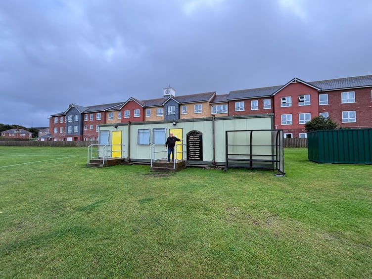 Pulrose AFC's temporary changing rooms