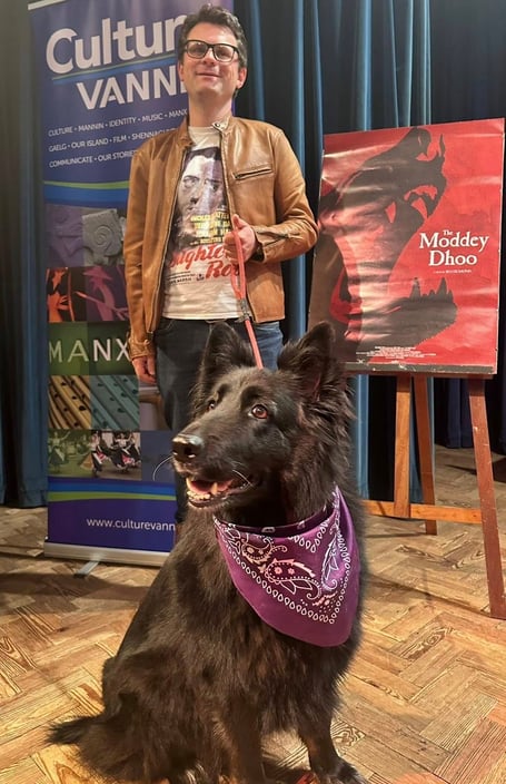 Writer and director Ben Desmond with member of the cast Rain