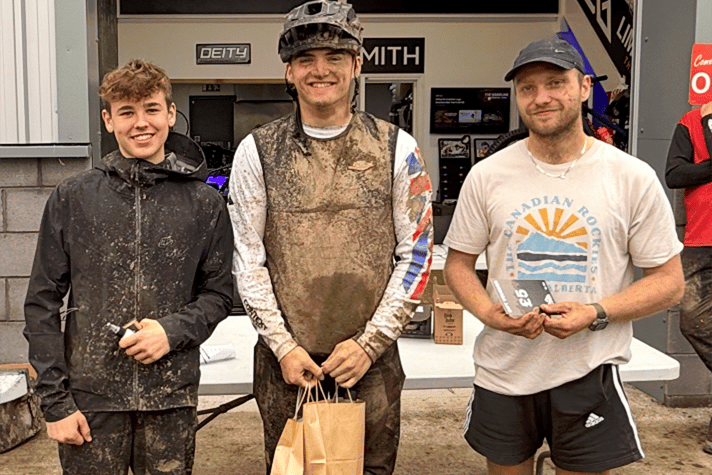 (Left to right) Max Hitchen, Issac Batty and Harry Corrin were all victorious last weekend