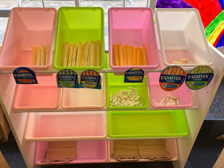 Pick n Mix Station run's dry and is in need of more sanitary products.