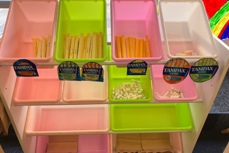 Pick n Mix Station run's dry and is in need of more sanitary products.