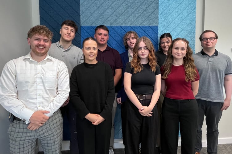 Zurich Isle of Man 2025 summer interns (back row, left to right) are Christoforos Karezis, Matthew Bell, Tyler Roche, Charlotte Brooks and Andrew Kneale. (Front row) Joshua Holden, Jema Richardson, Milly Donnelly and Heather Spiers.