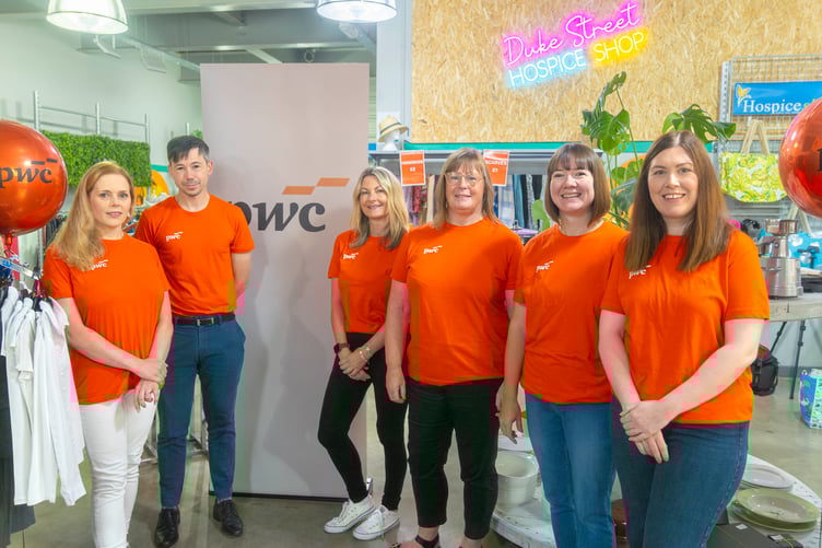 Left to right: Tineke Bradshaw, Alex Lea, Amanda Cafearo, Paula Kelly, Amy Whitty and Jennifer Radcliffe from PwC Isle of Man