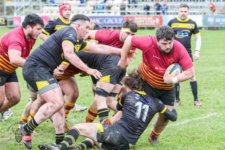 Owen Carvin in heavy traffic when Burnage visited Port-e-Chee in February (Photo: Richard Ebbutt)