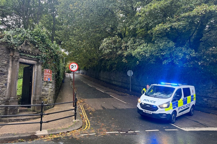 Crellin's Hill closed on Friday afternoon as a tree has fallen across the road. Storm Amy has certainly hit.