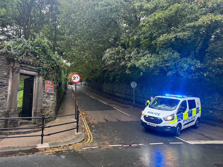 Crellin's Hill closed on Friday afternoon as a tree has fallen across the road. Storm Amy has certainly hit.