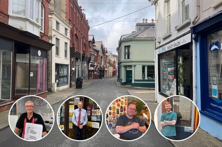 Just some of the business owners on Michael Street, Peel who believe the once bustling high street has 'fallen behind' and needs more support (Photos: Tom Curphey)