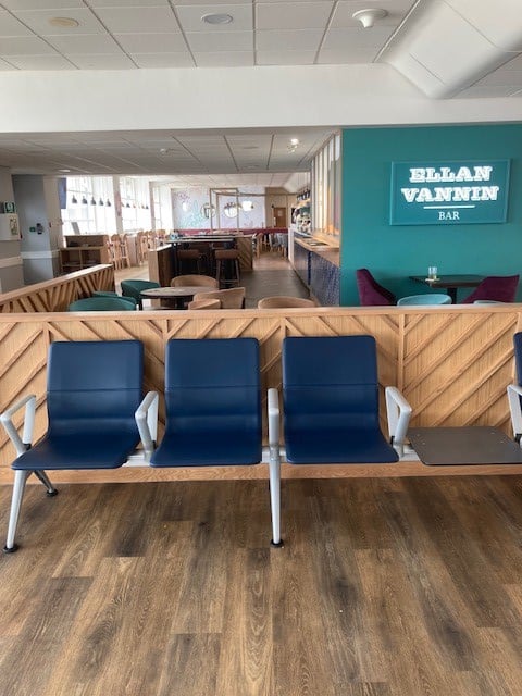 The updated terminal lounge at Isle of Man Airport