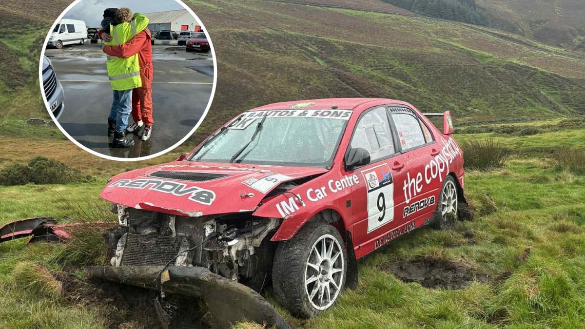 Driver 'thanks lucky stars' after 100mph barrel roll crash in Isle of ...