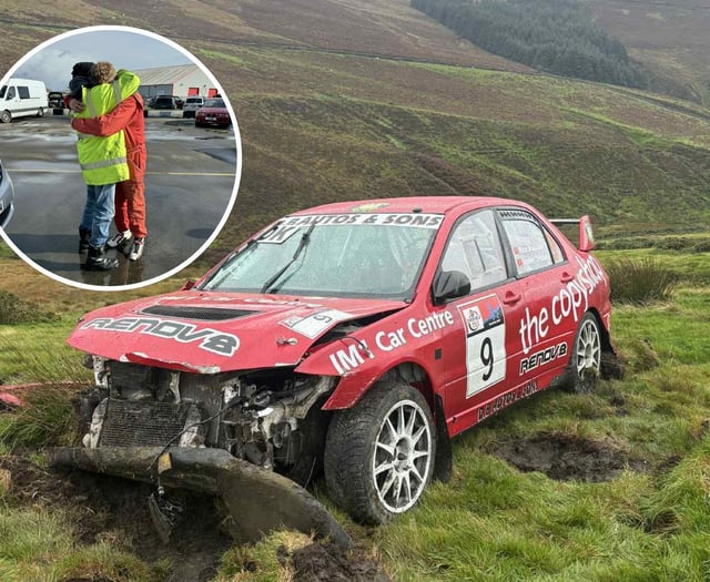 Driver 'thanks lucky stars' after 100mph crash in Isle of Man rally 