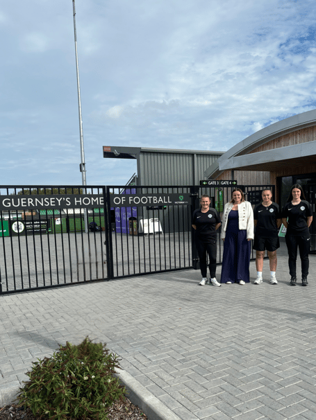 (Left to right )Joelle Priaulx (GFA), Tanzy Cherry (Cherry Godfrey), Aimee Ogier (GFA) and Scarlett Kenneally (GFA) outside Victoria Park which opened earlier this year