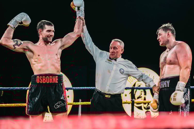 Manx professional boxer Michael “Ozzy” Osborne returned to winning ways last week with a standout performance in the ring (Photo: www.mindenwoodphotography.co.uk)