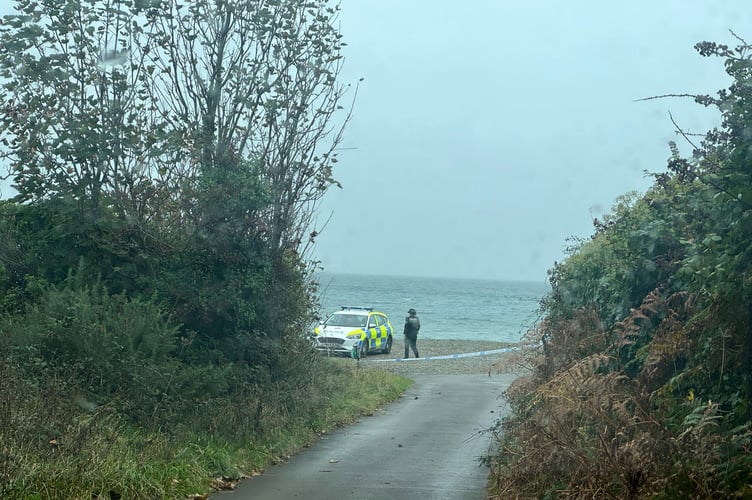 Police have cordoned off Cornaa beach