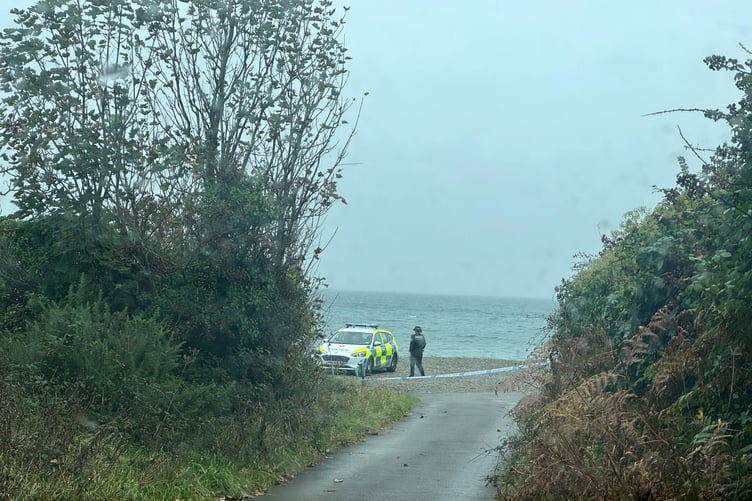 Police have cordoned off Cornaa beach