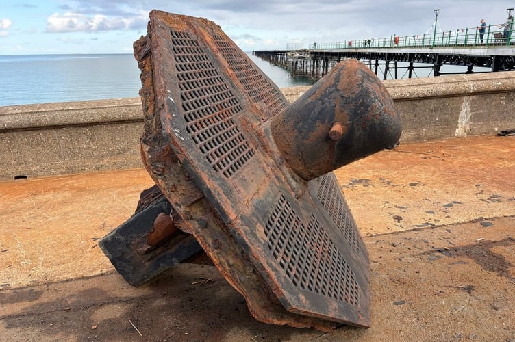 A relic from the old pier has been retrieved from storage in Port Erin