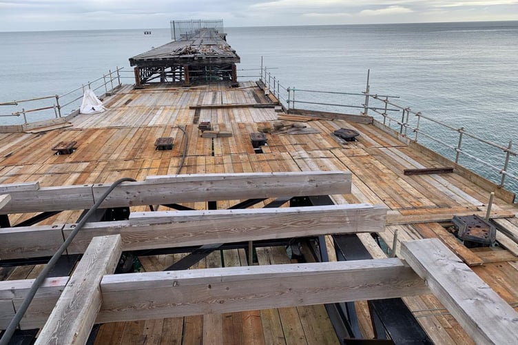 Scaffolding planks are now back in place after Storm Amy