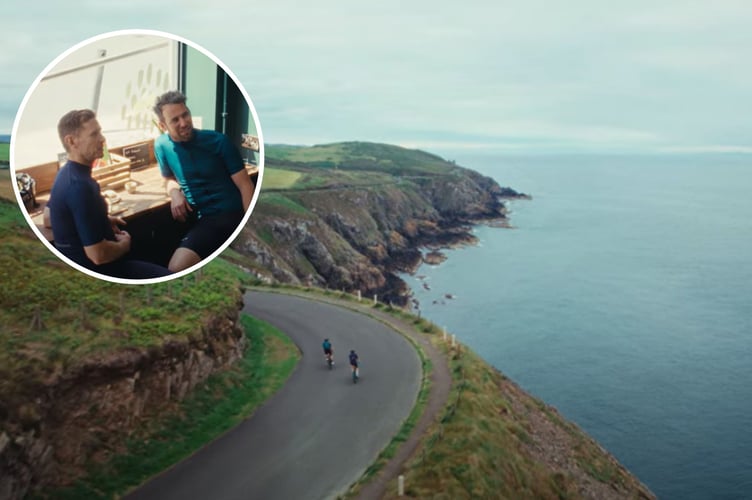 Sir Mark Cavendish features in the advert with fellow Manx rider Andrew Roche
