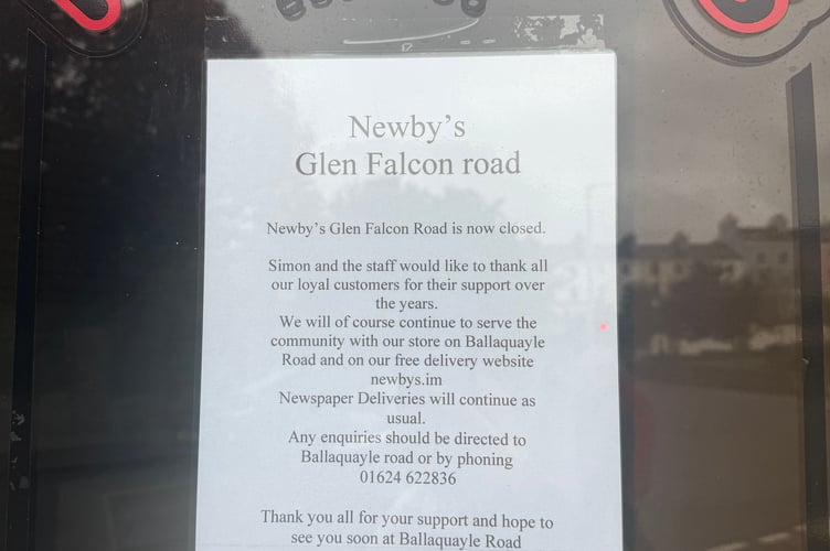 The sign on the door thanks the Douglas community for its support over the years