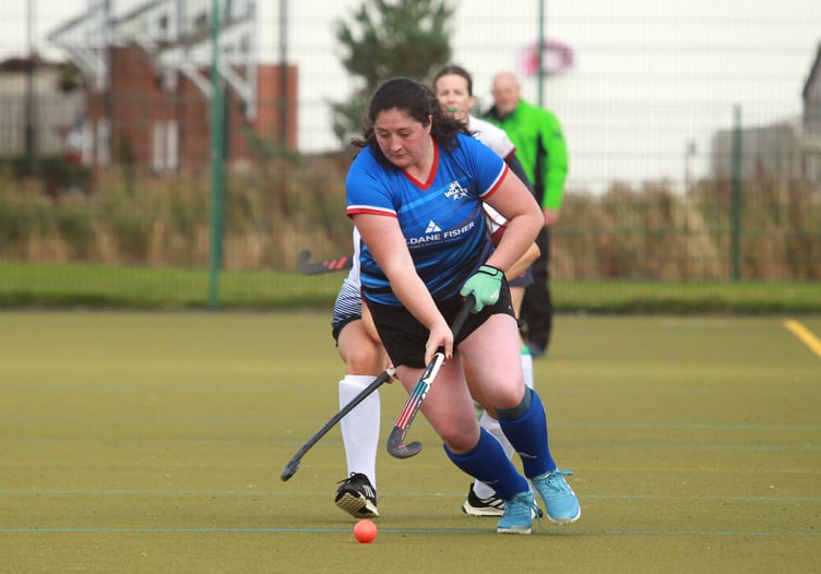 Action from Valkyrs A v Bacchas B in Manx Hockey Association's Mixed Premier League (Photo: Dave Norton)