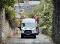 Work begins to repair retaining wall that collapsed during Storm Amy