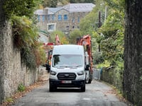 Work begins to repair retaining wall that collapsed during Storm Amy